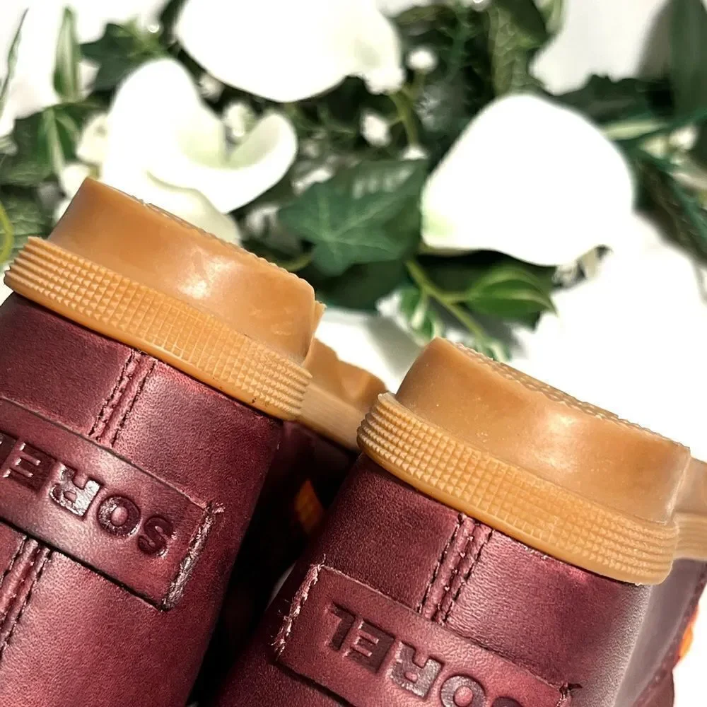 Sorel Joanie II Strap Wedge Sandal EUC Size [6.5 ] Burgandy - Picture 11 of 14